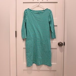 Garnet Hill Cotton T-Shirt Dress Size 00 Hand Pockets 3/4 Sleeves Boat Neck